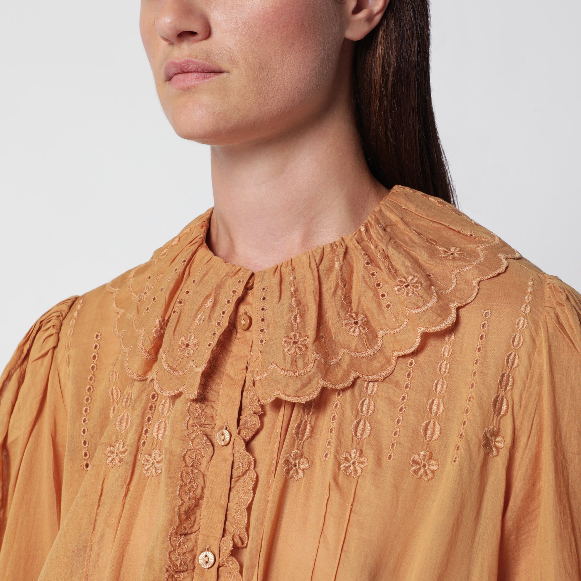 Robe en coton couleur caramel Lenora