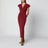 Nadra wrap dress in dark burgundy jersey