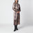 Robe midi beige en soie avec ceinture