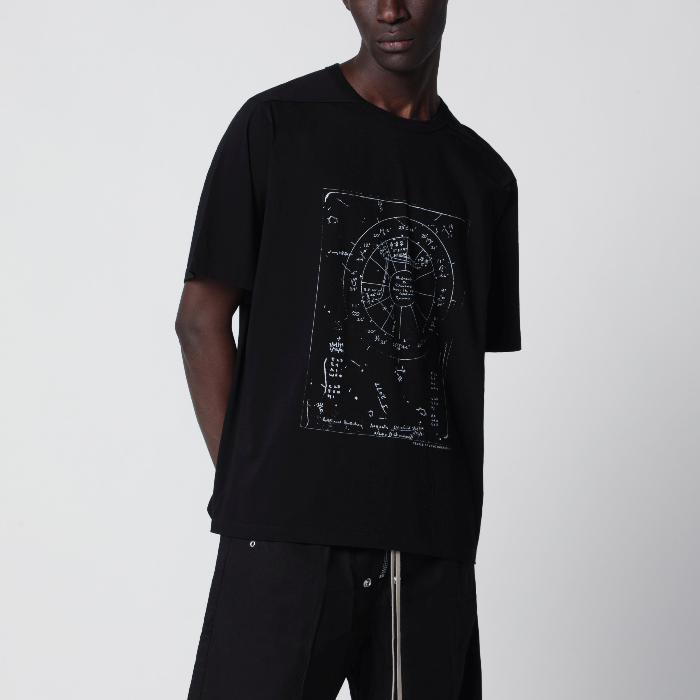 Rick Owens Brad Temple T-shirt in cotton jersey black/milk