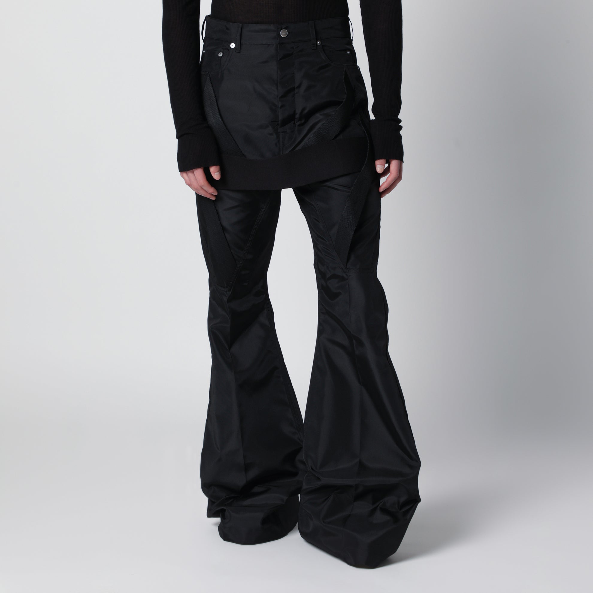 Black Megastrapped Bolans Jeans In Nylon Canvas