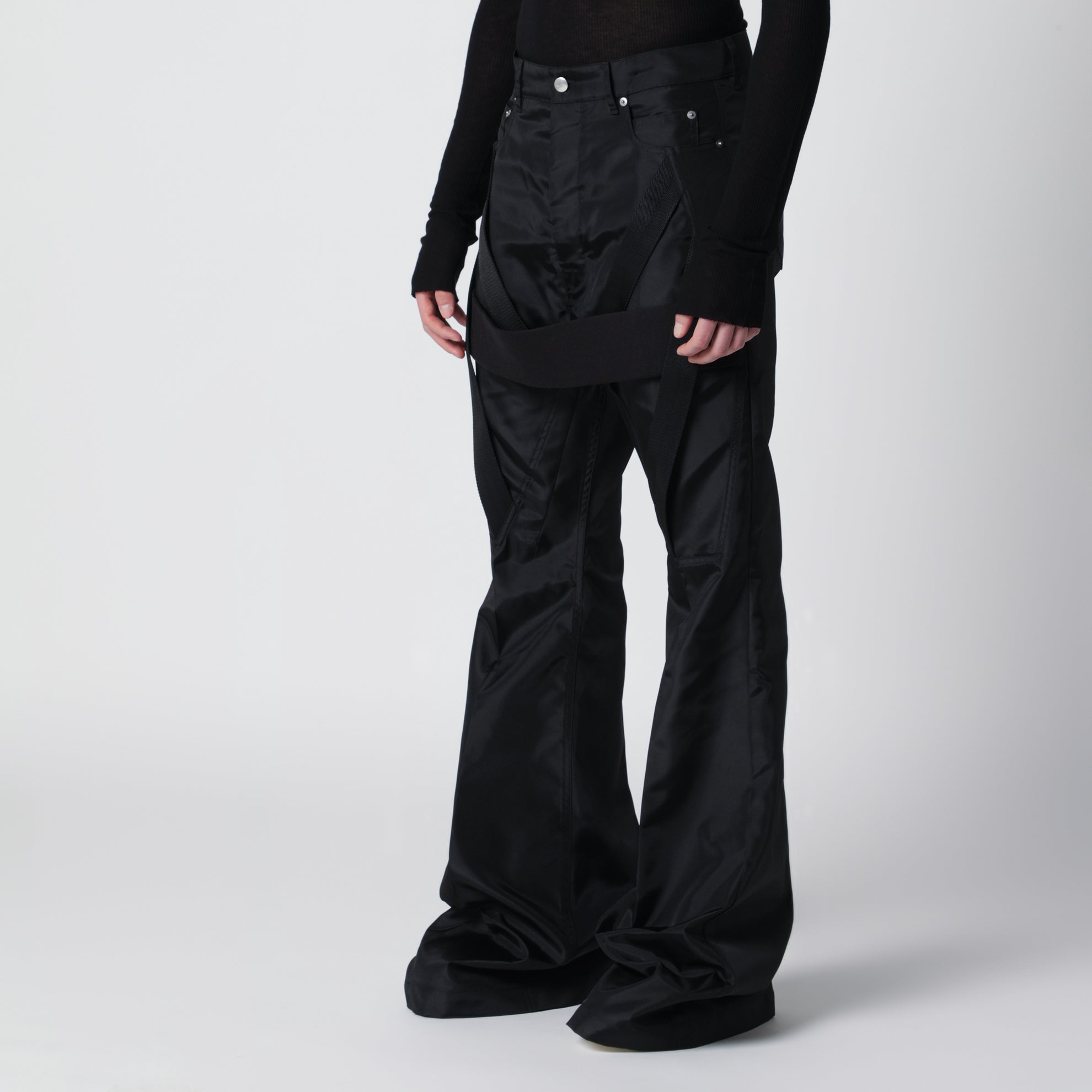 Black Megastrapped Bolans Jeans In Nylon Canvas