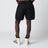 Pantaloncini con coulisse neri in popeline di cotone