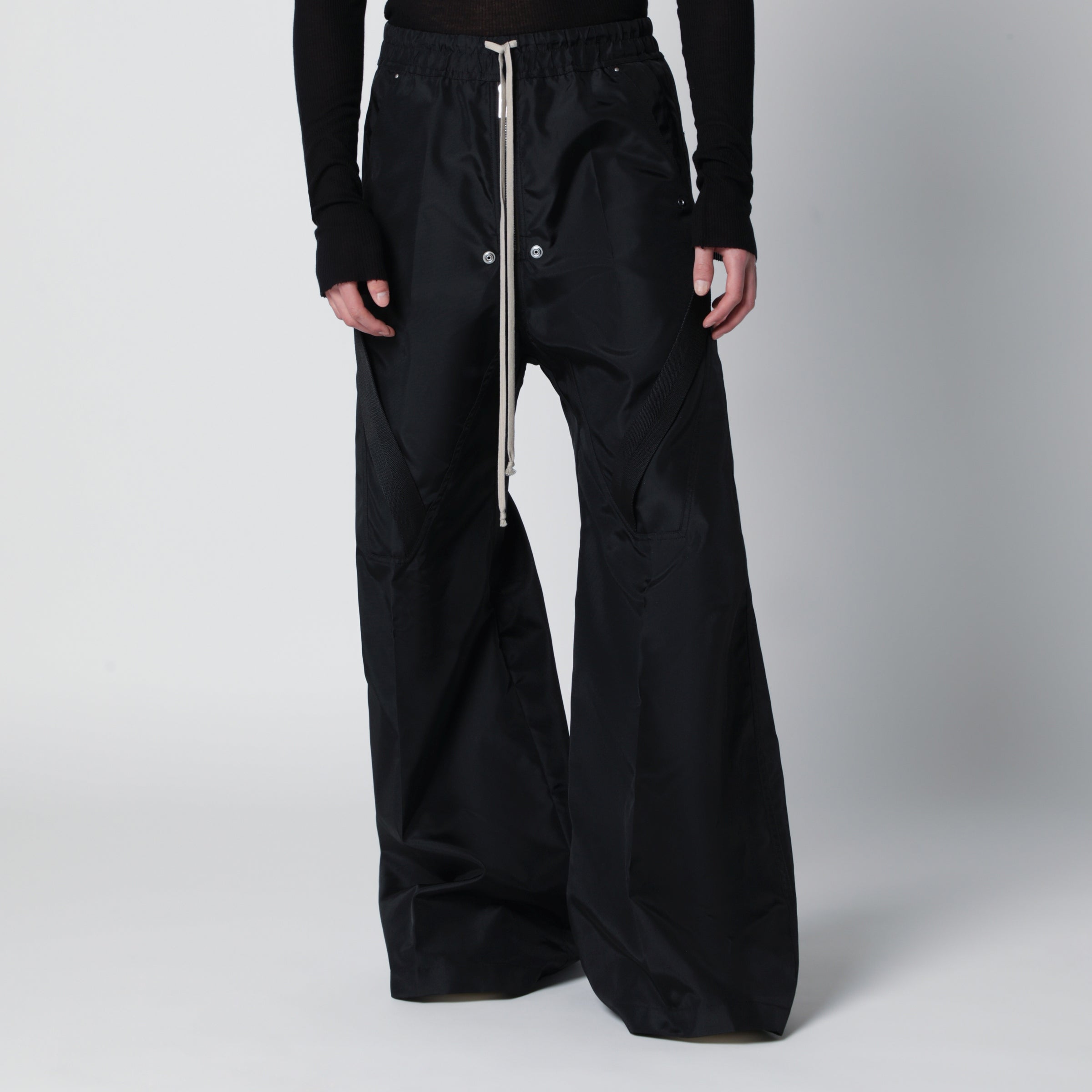 Rick Owens Black Strapped Wide Bela Pants | TheDoubleF