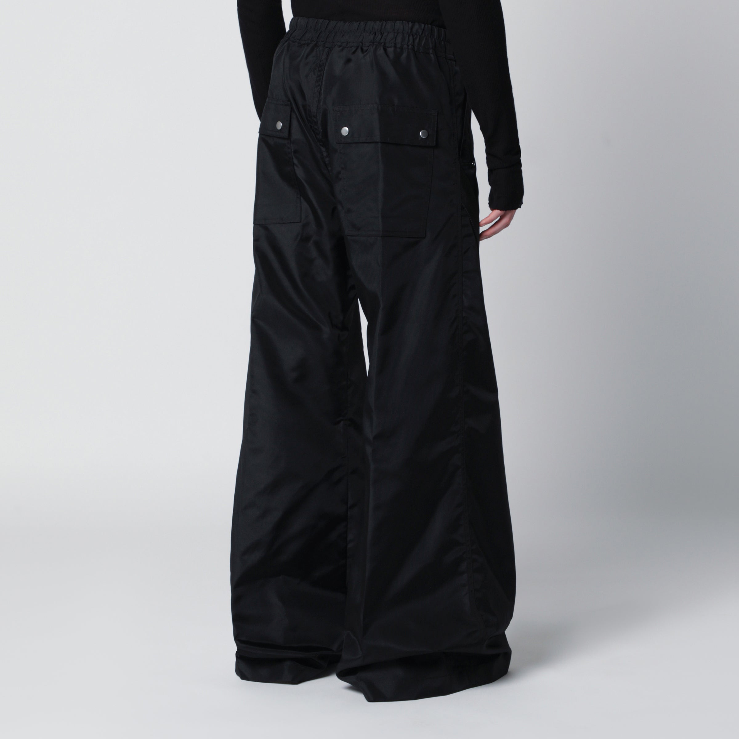 Rick Owens Black Strapped Wide Bela Pants | TheDoubleF