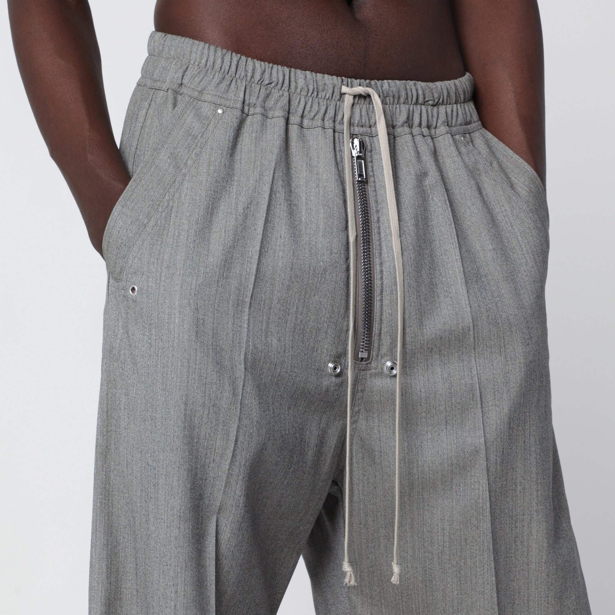 Grey mélange Bela wide-leg trousers