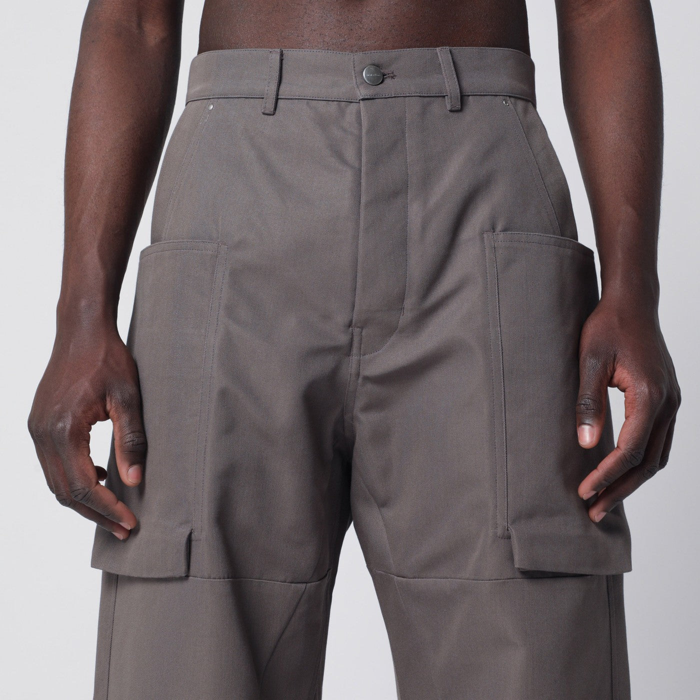 Pantalon coloris poudre en coton mélangé