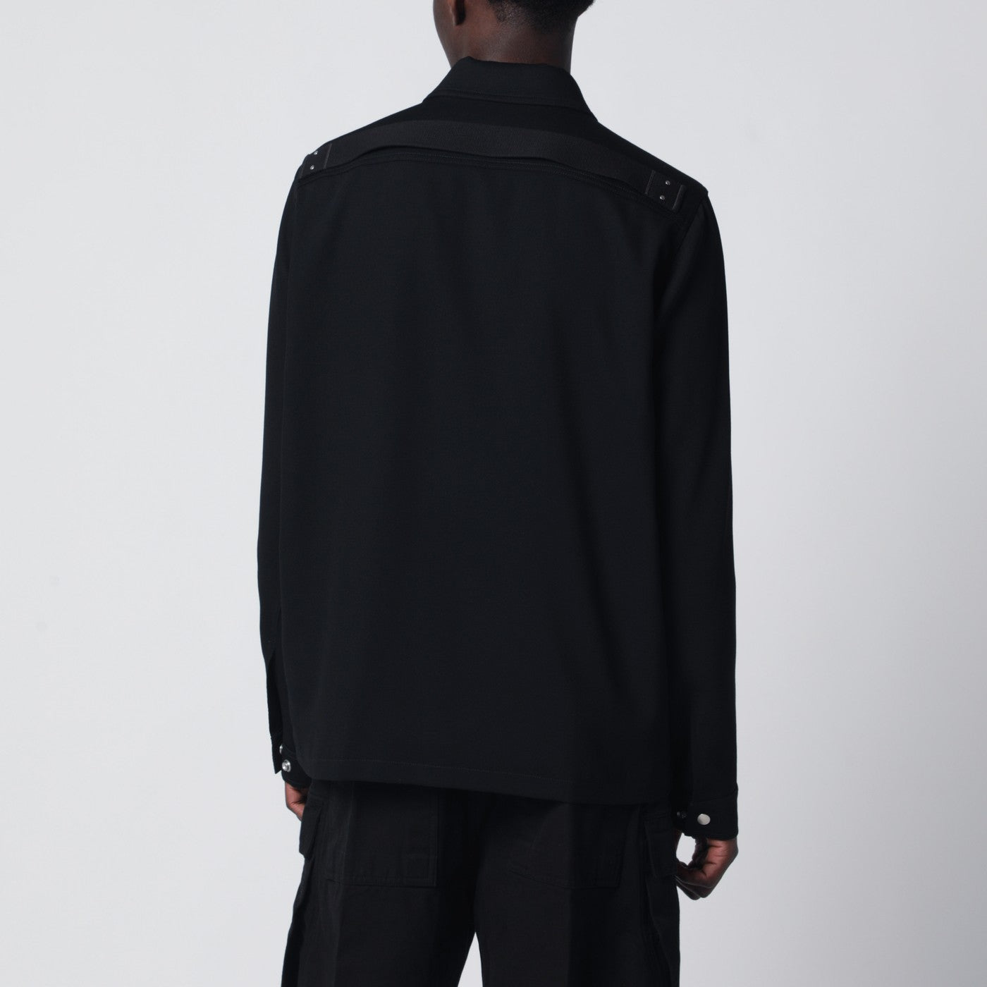Zip-up wool shirt jacket