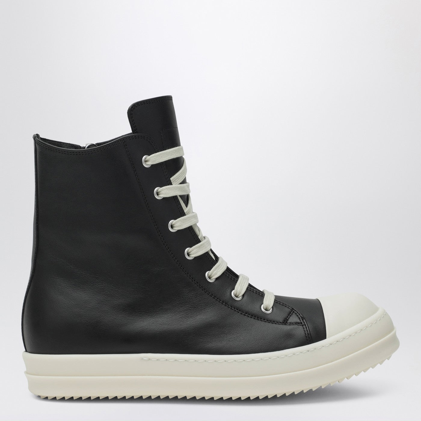 Baskets hautes en cuir noir/blanc
