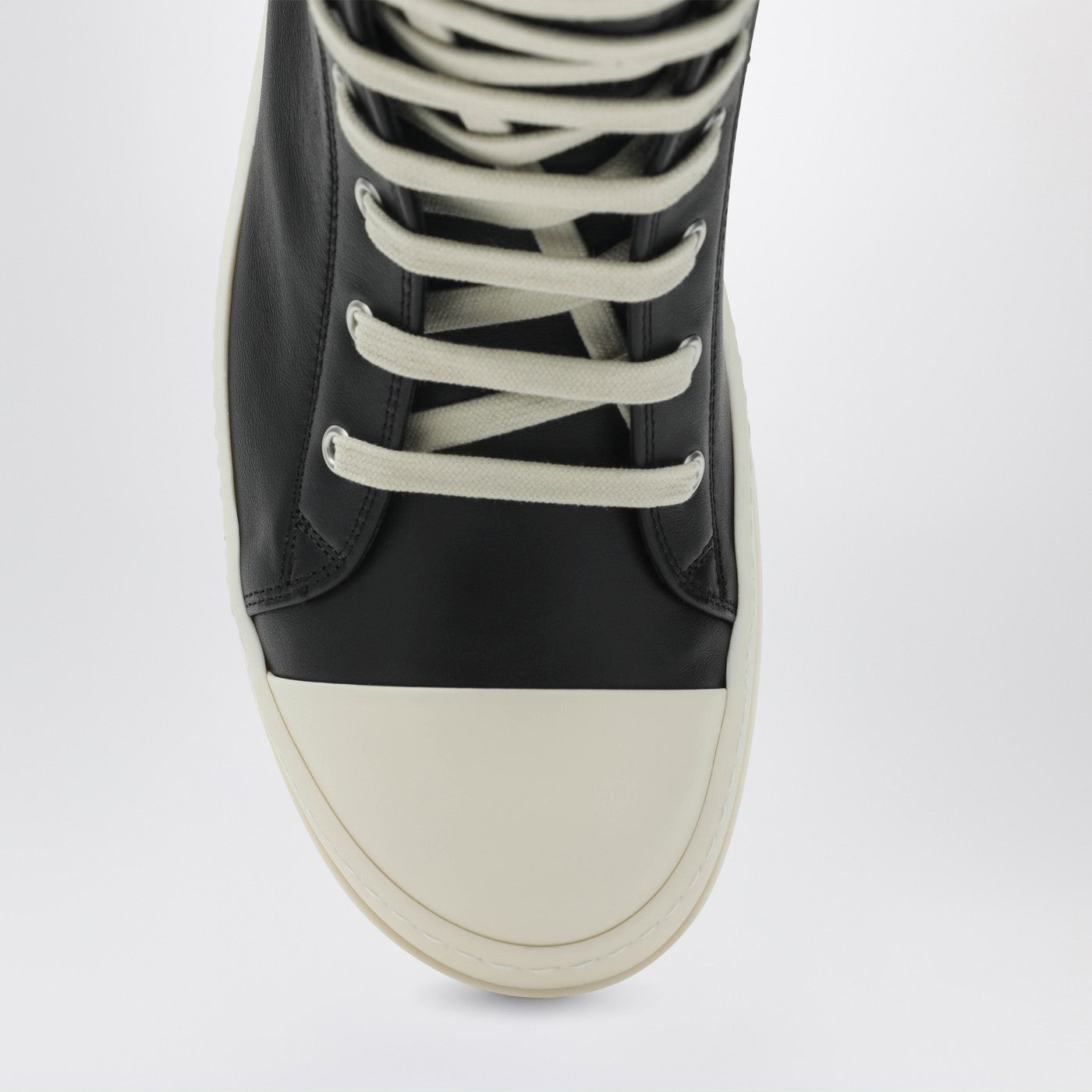 Baskets hautes en cuir noir/blanc