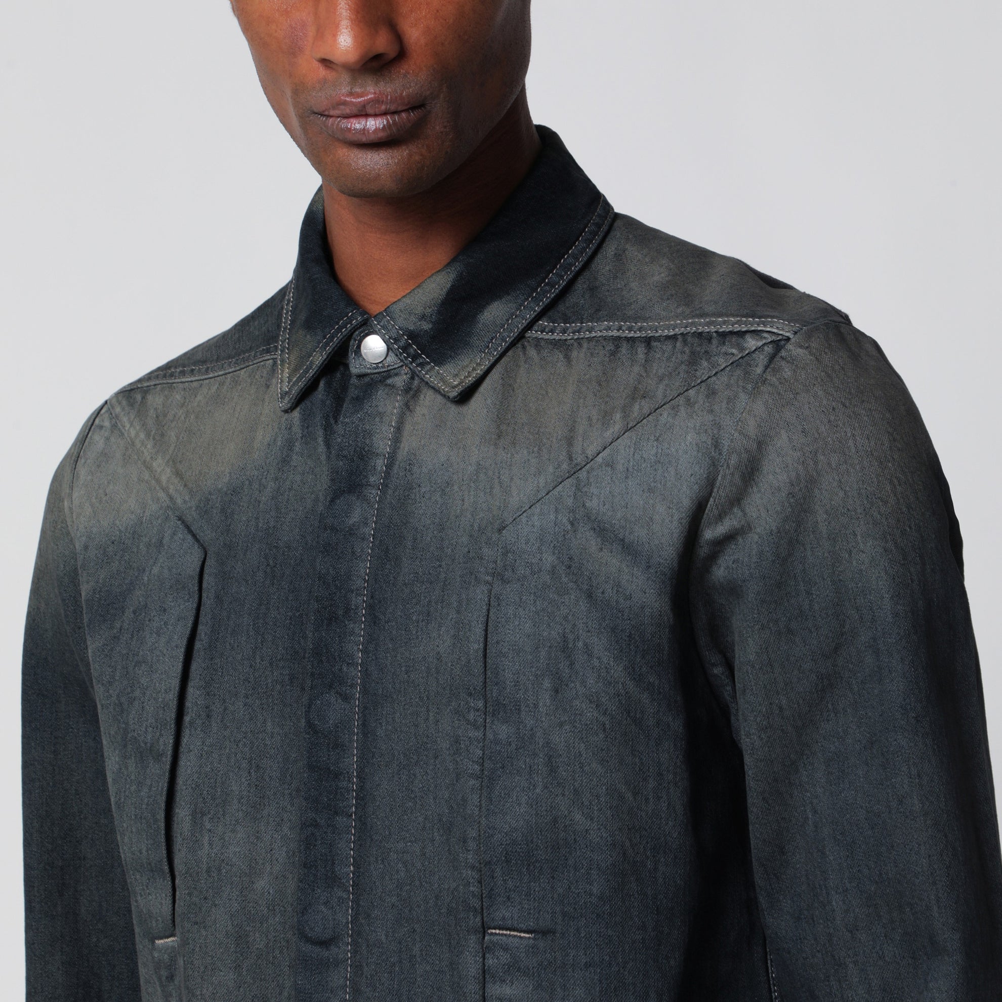 Fogpocket Shirt in Grey Degradé Denim