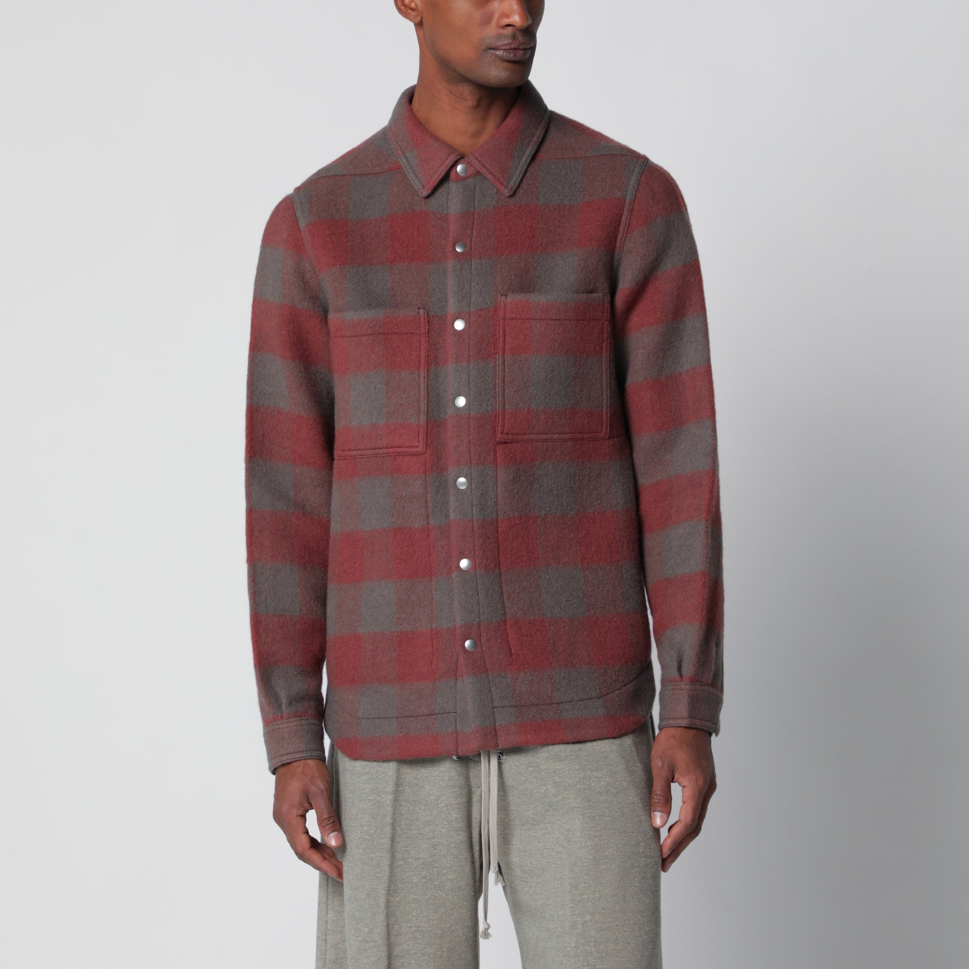 Giacca-camicia in lana a quadri