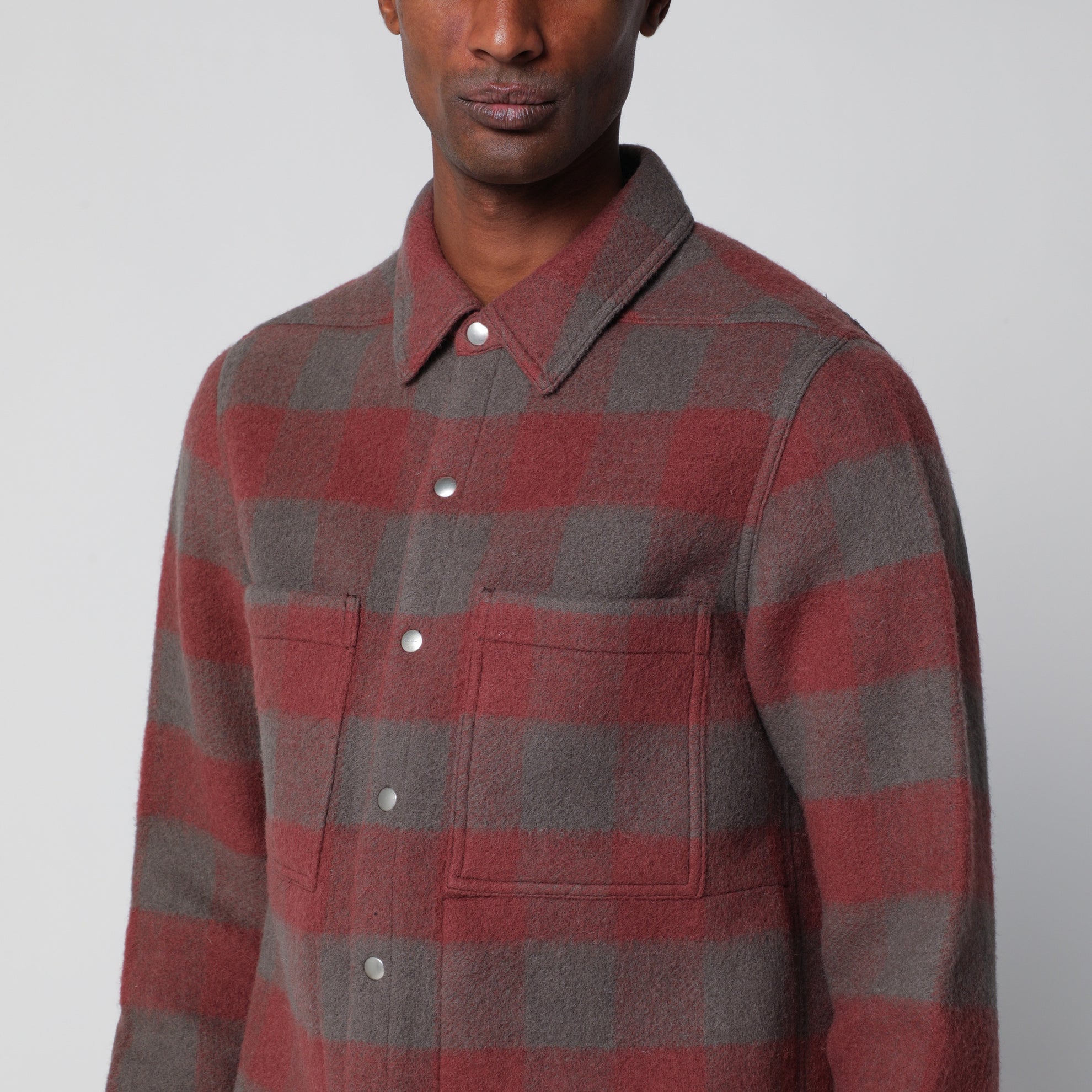 Giacca-camicia in lana a quadri