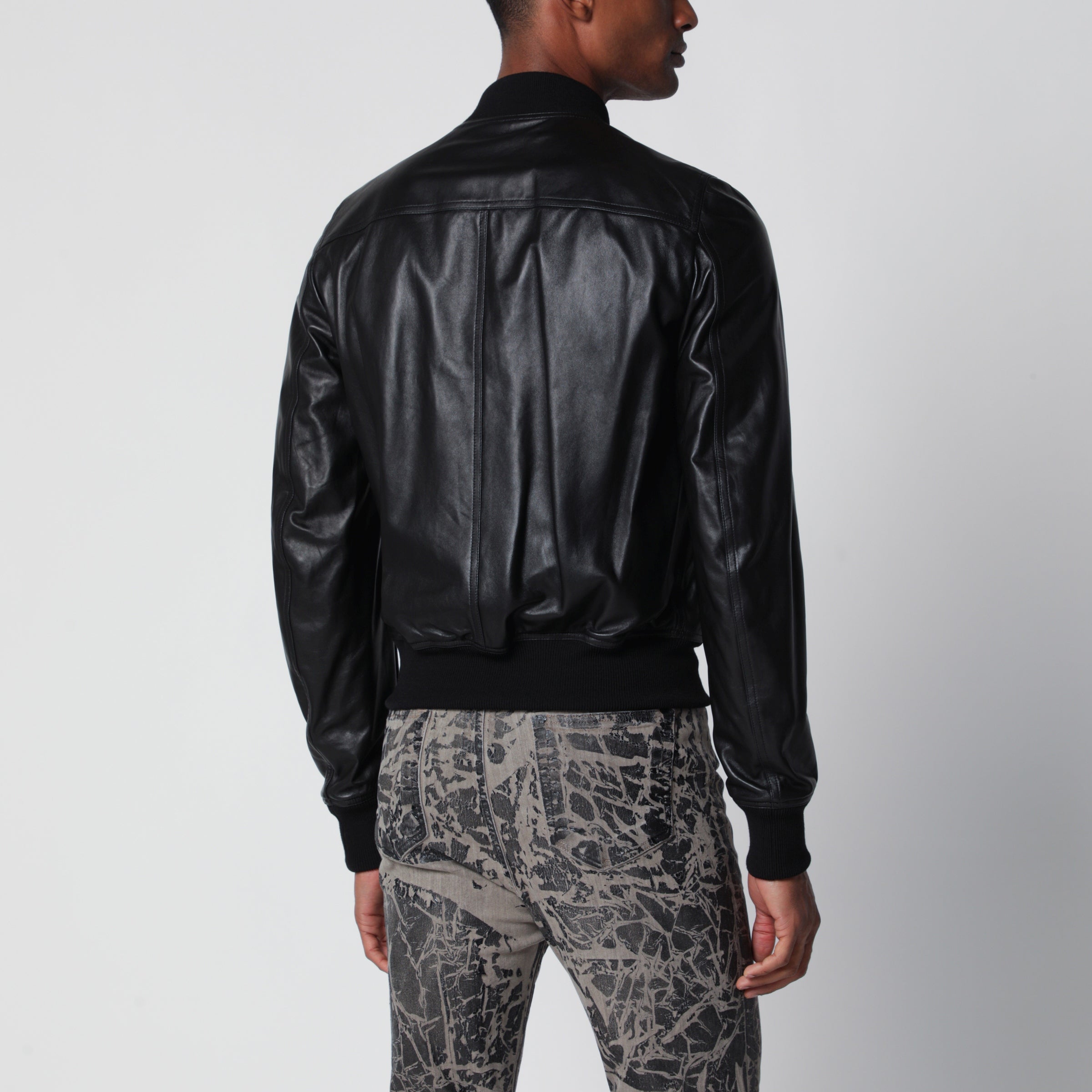 Rick Owens Black Bauhaus Flight leather jacket | TheDoubleF