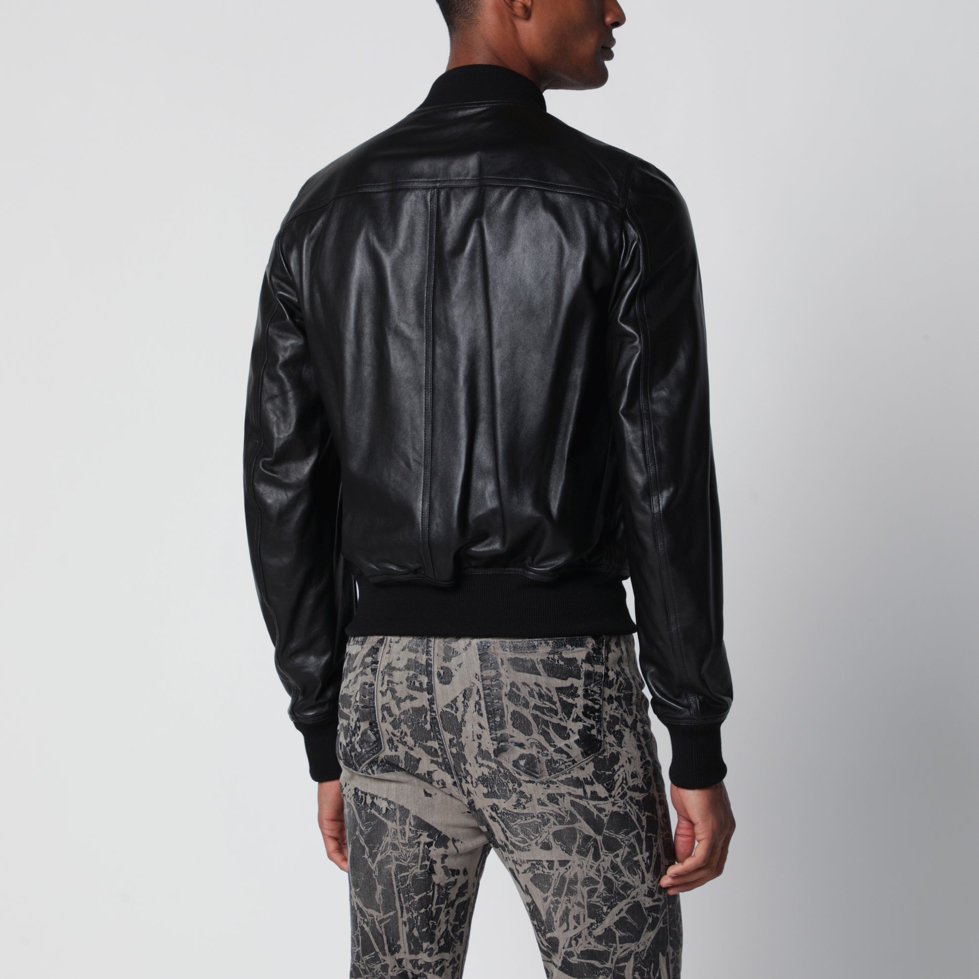 Black Bauhaus Flight leather jacket