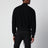 Black virgin wool bomber jacket with zip