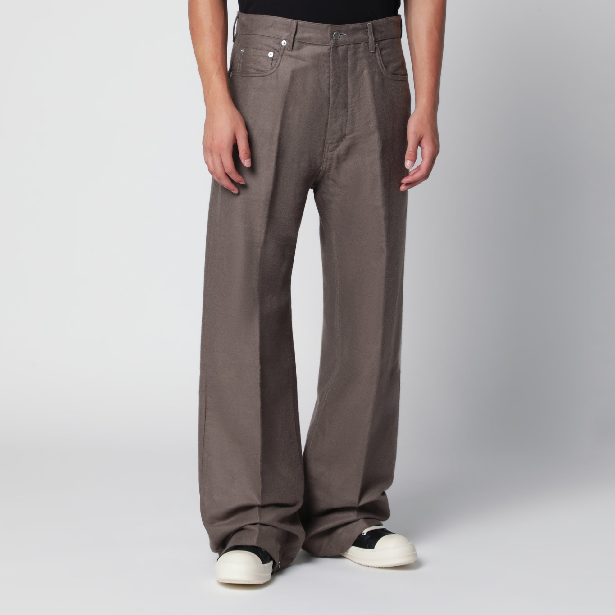 Pantaloni color tortora in misto cotone