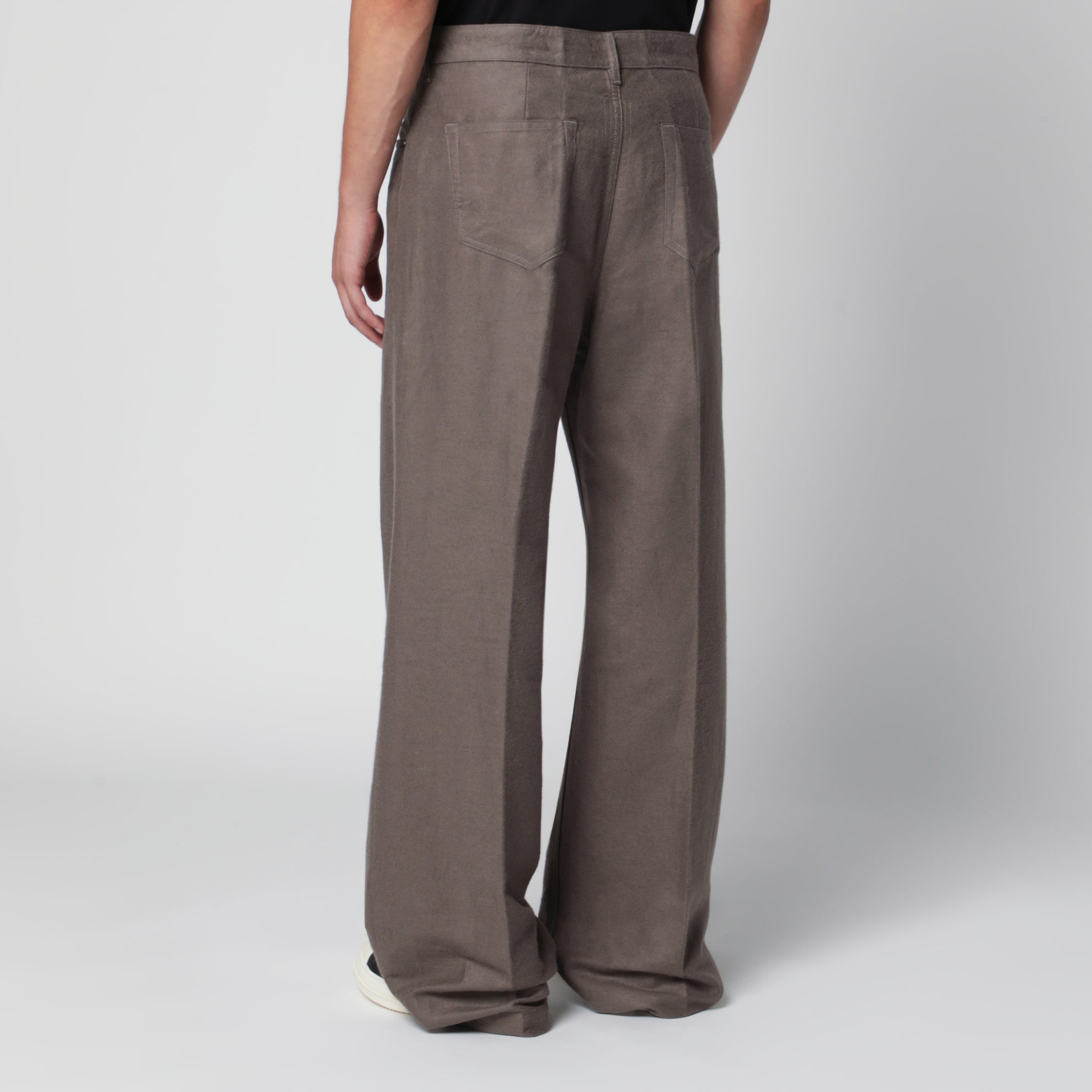 Pantaloni color tortora in misto cotone