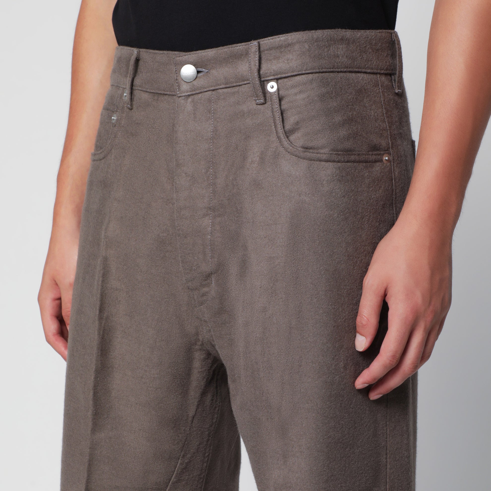 Pantaloni color tortora in misto cotone
