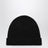 Black ribbed cashmere blend beanie