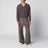 Pull col V taupe en cachemire et laine