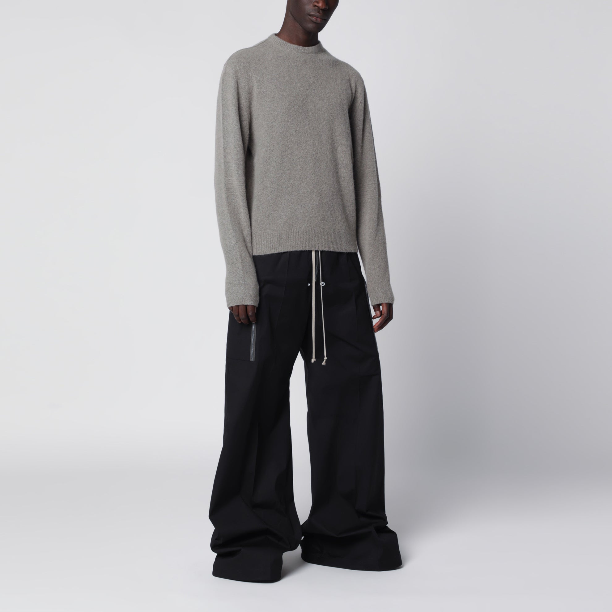 Pull en mélange de cachemire gris poudré