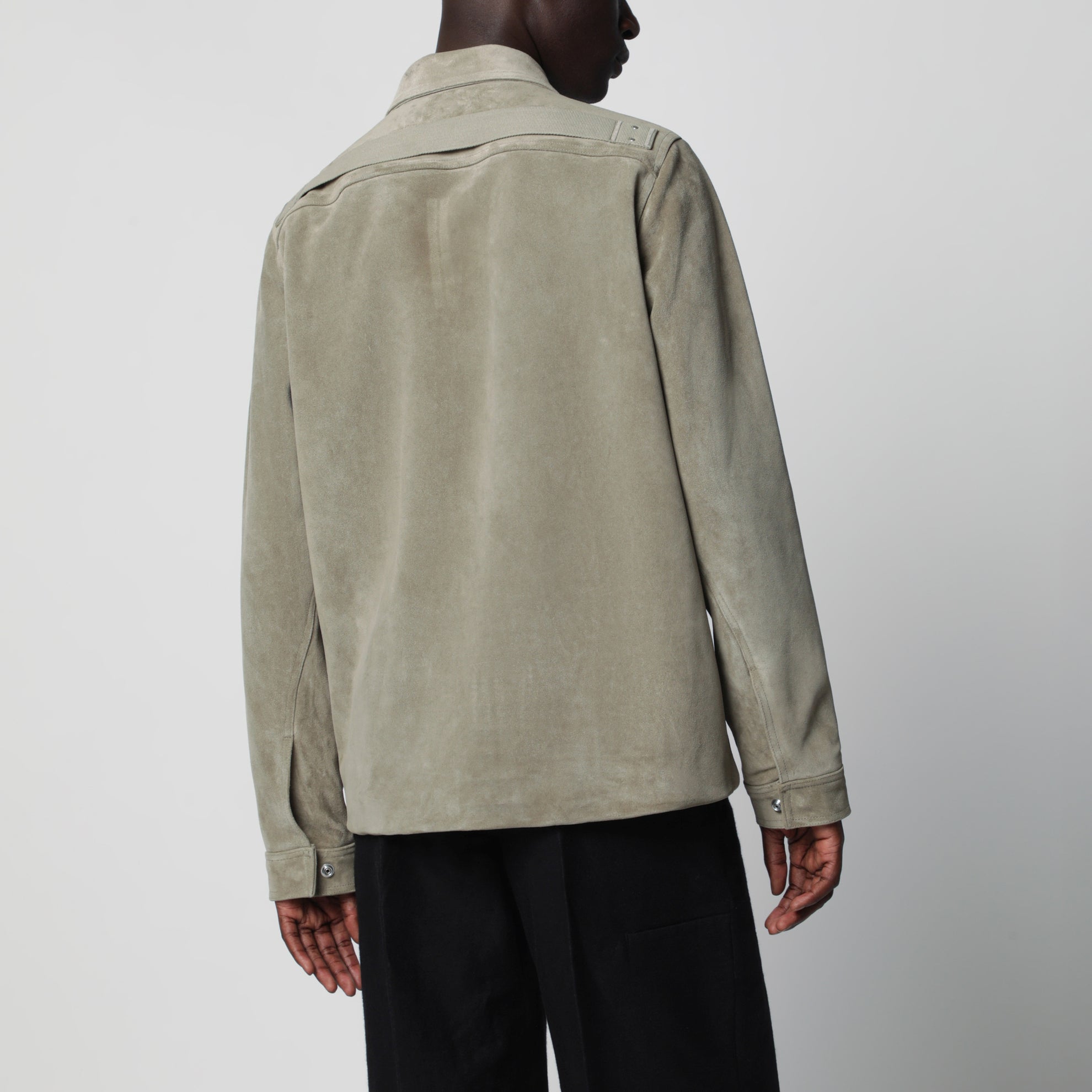 Brad Jacke aus perlfarbenem Veloursleder