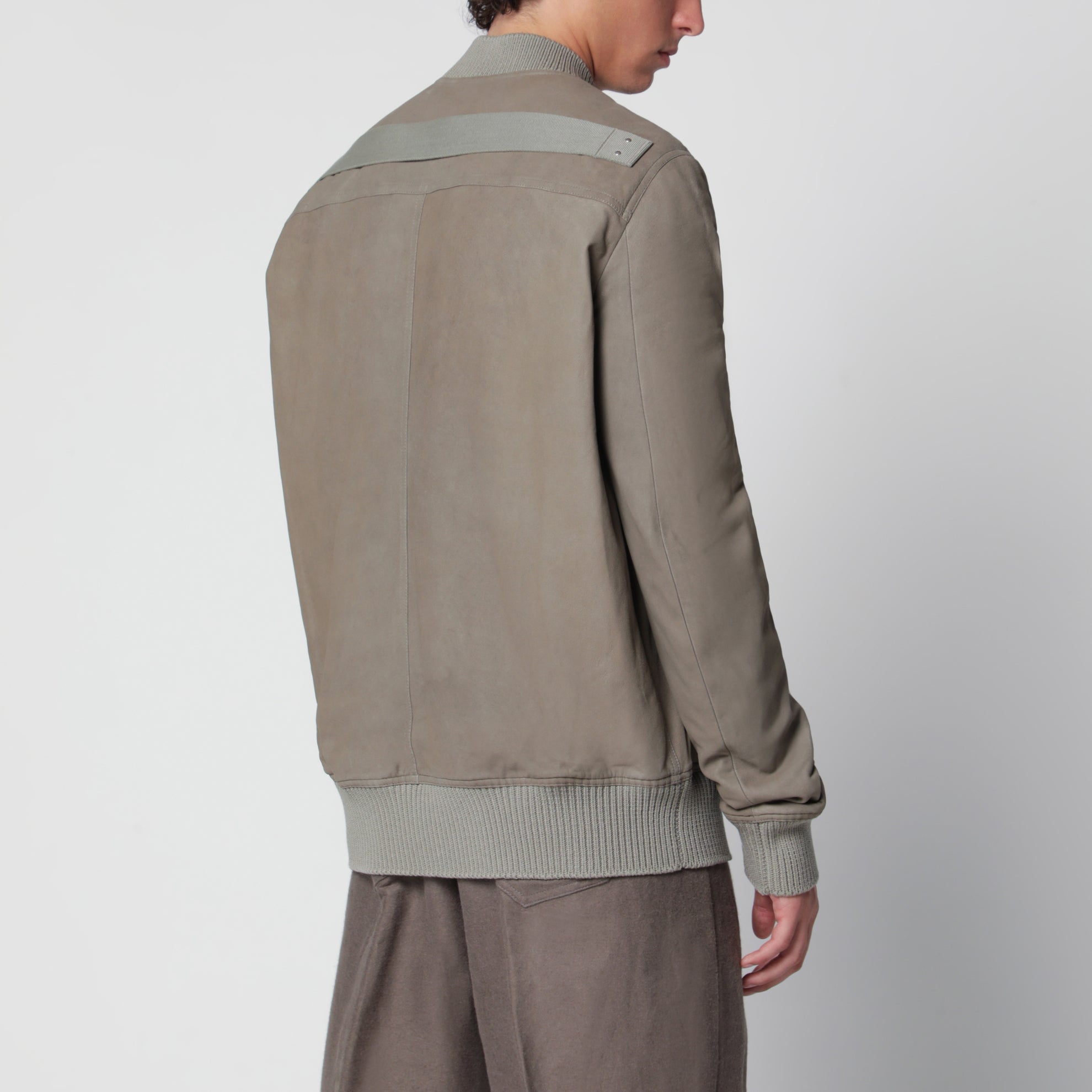 Pearl grey Heizer Flight jacket in leather