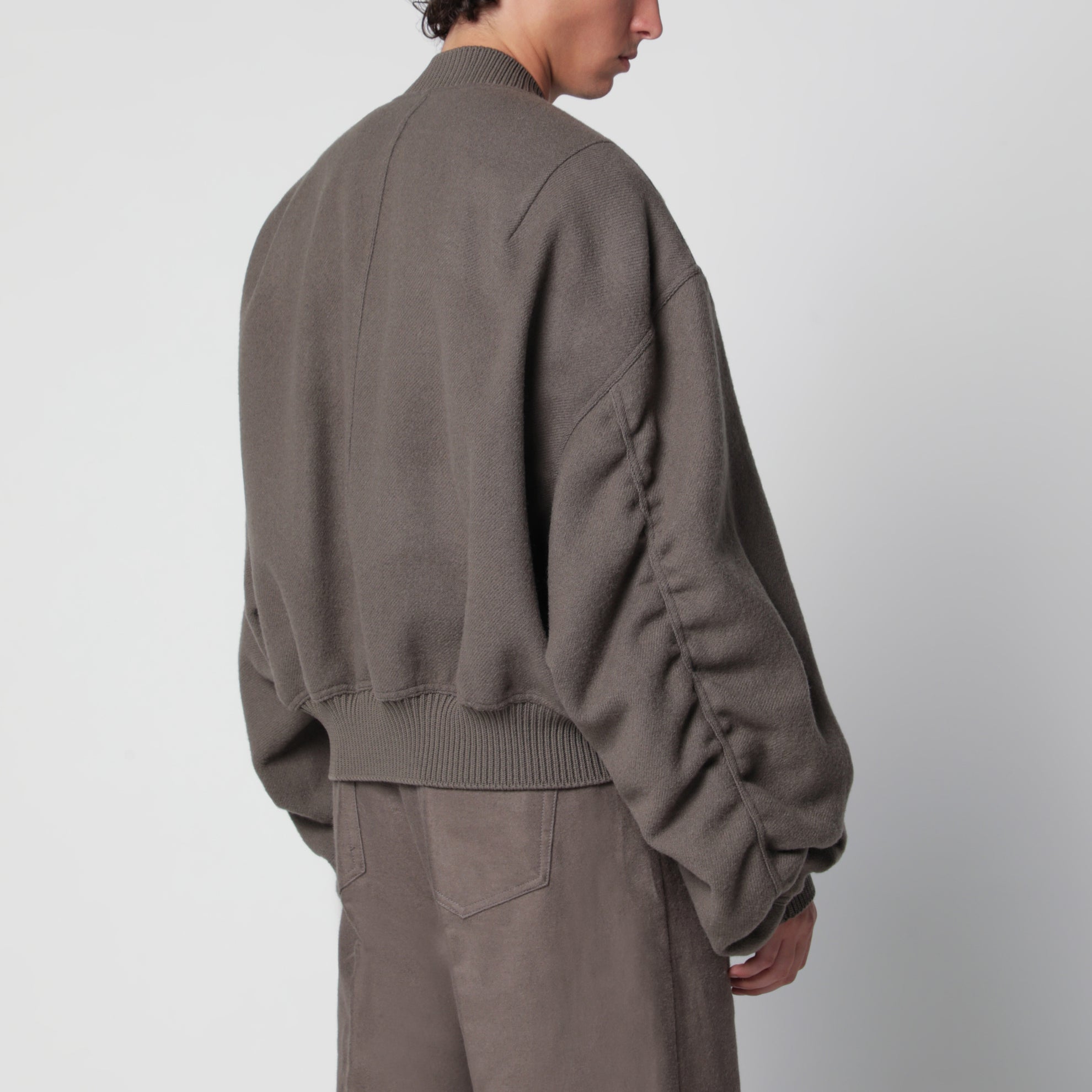 Taupe Tower Secchia Flight jacket in wool