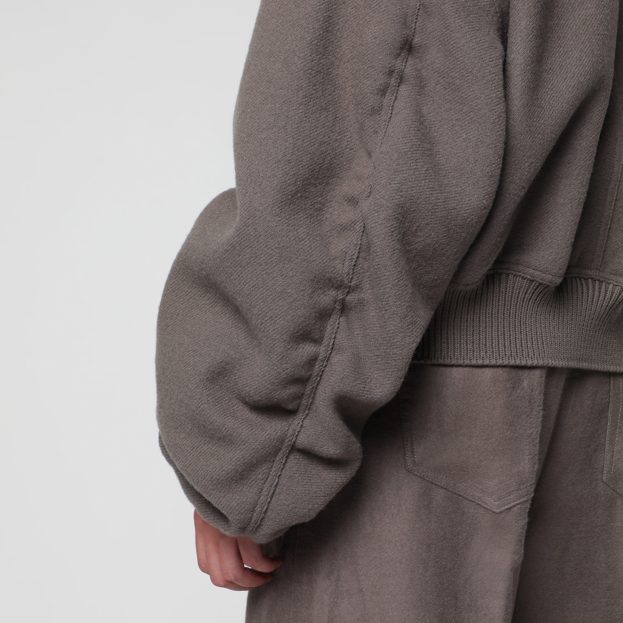Taupe Tower Secchia Flight jacket in wool