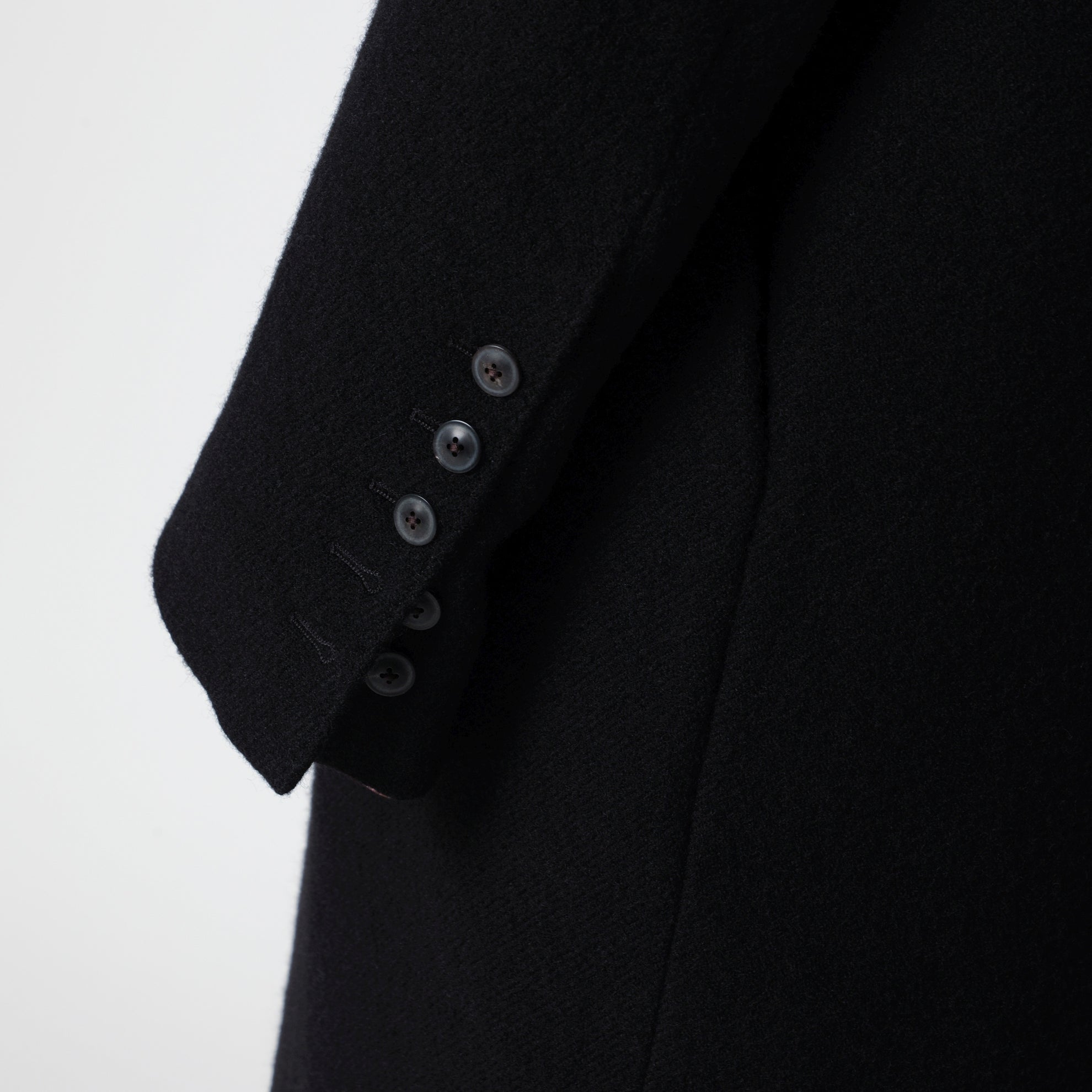 Cappotto monopetto nero in lana
