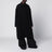 Long single-breasted virgin wool coat in black
