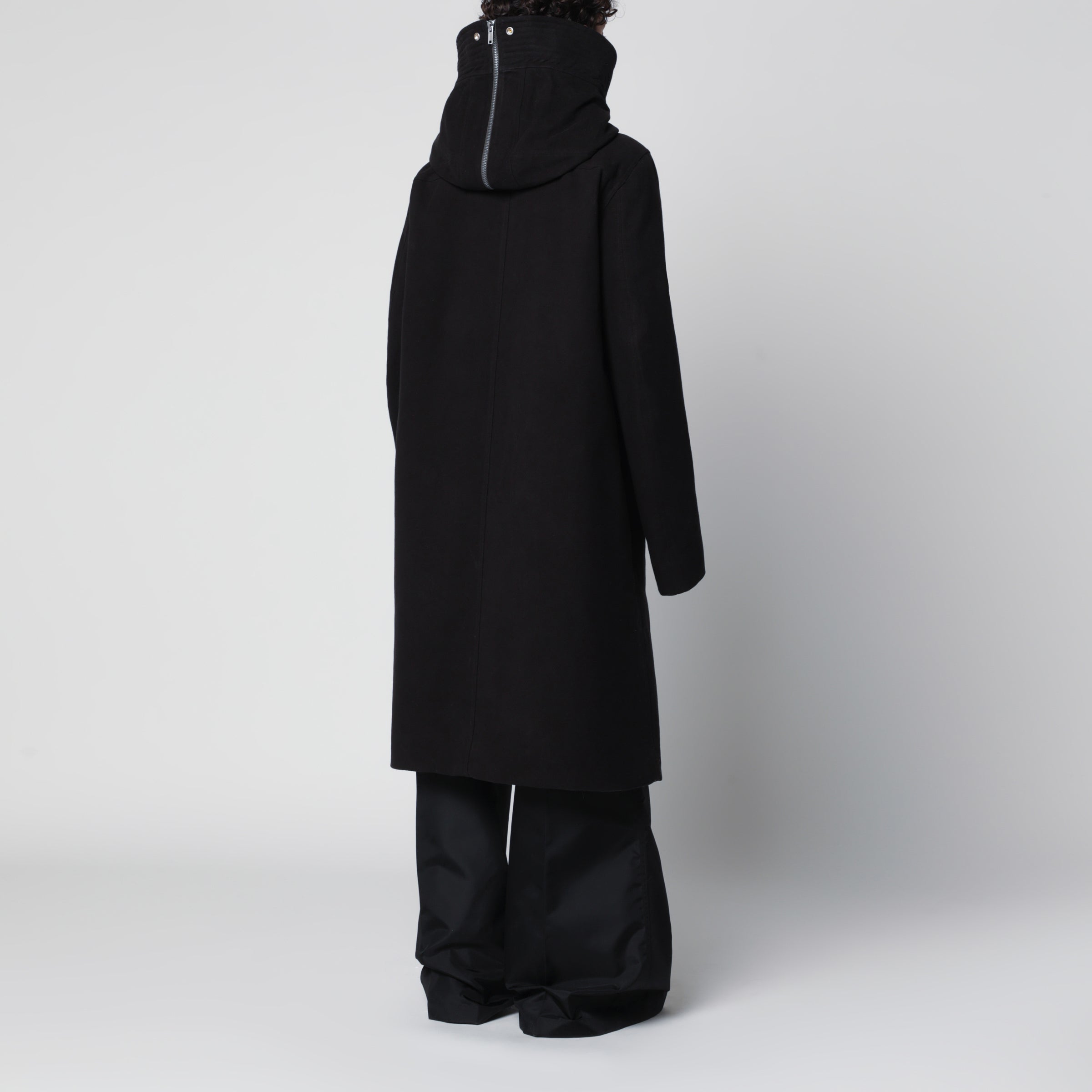 Rick Owens Long black Megaparka in cotton | TheDoubleF