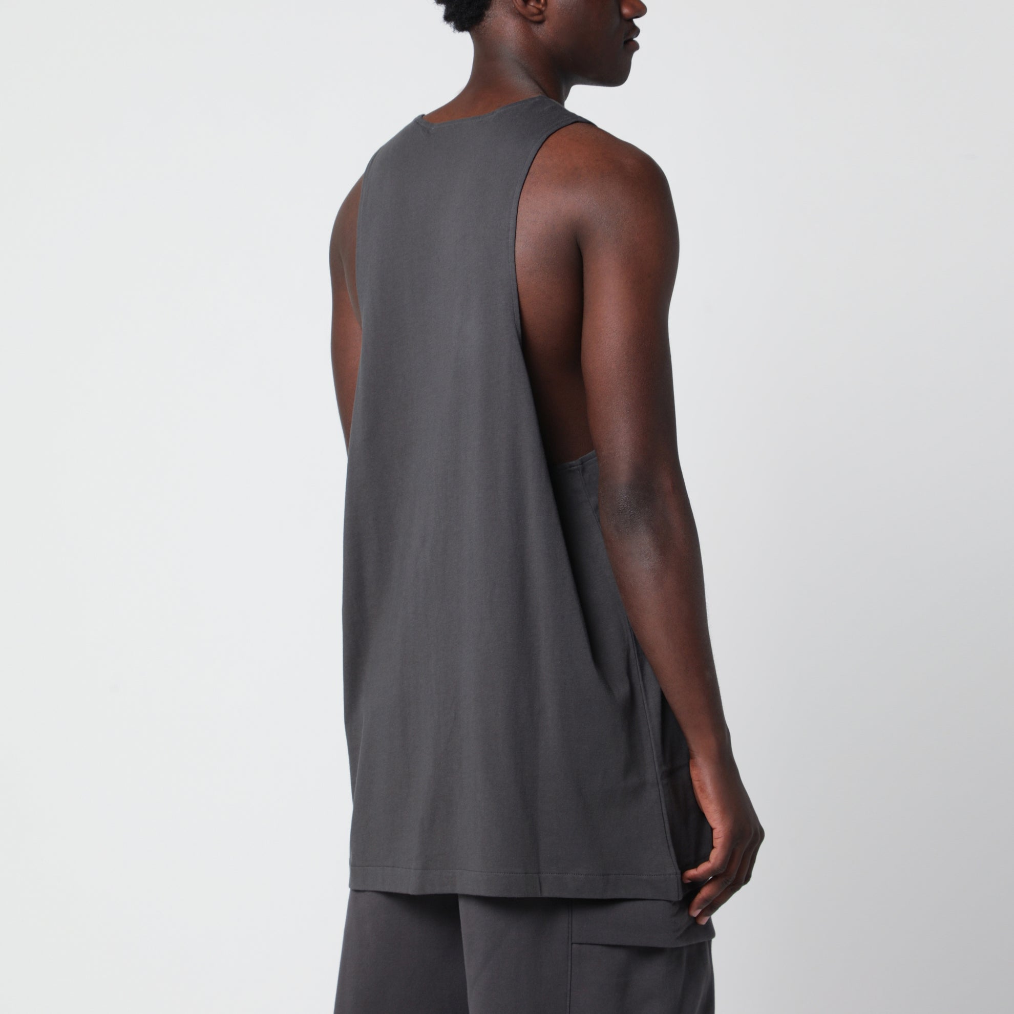 Essential iron grey cotton tank top
