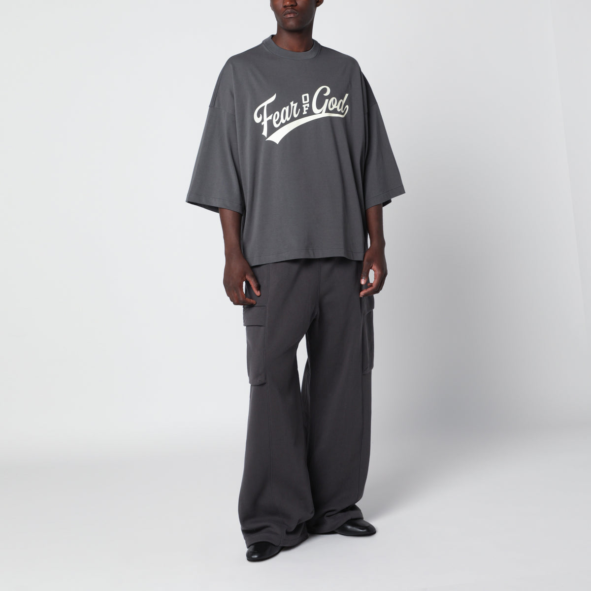 T-shirt Merch en coton gris fer