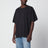 T-shirt Merch nera slavata in cotone