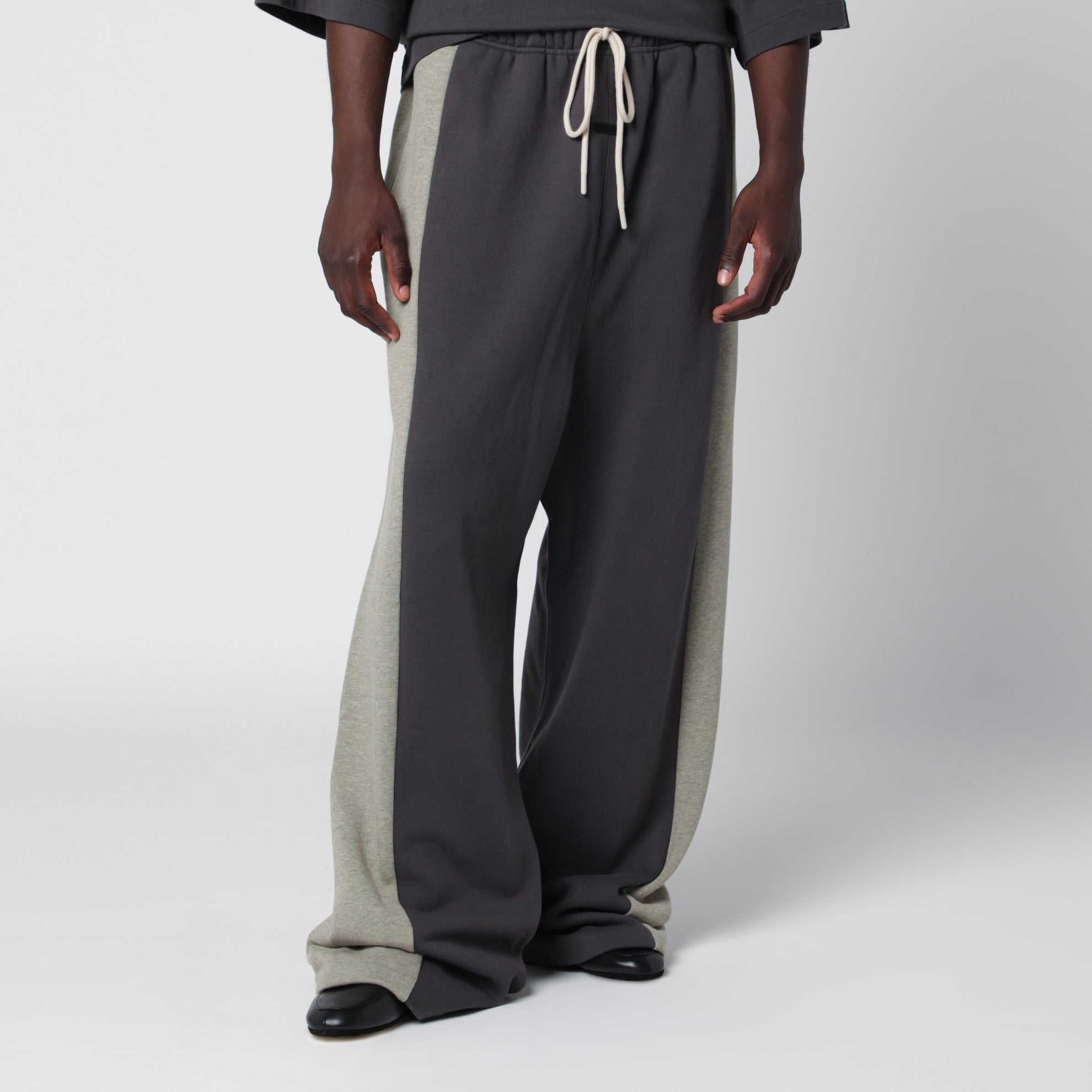 Grey Paneled Lounge Pant cotton jogging trousers