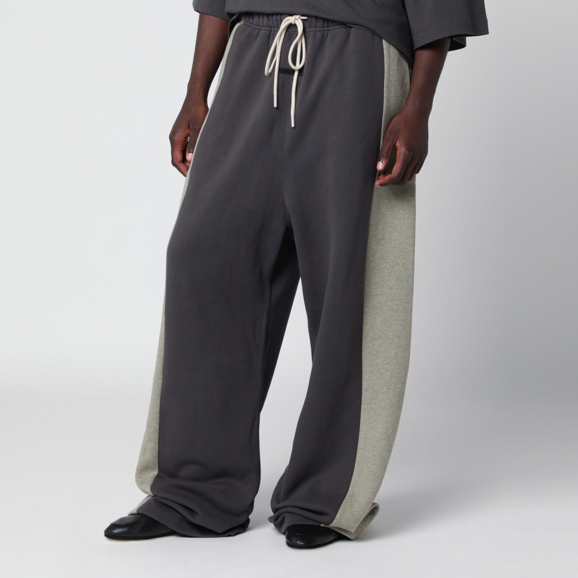 Grey Paneled Lounge Pant cotton jogging trousers
