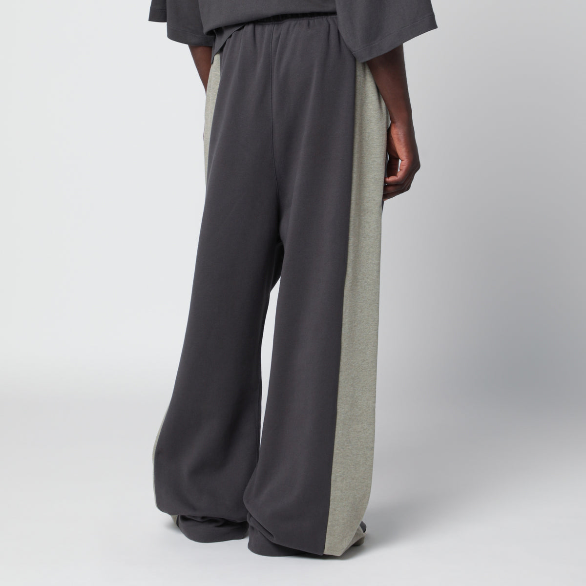 Grey Paneled Lounge Pant cotton jogging trousers