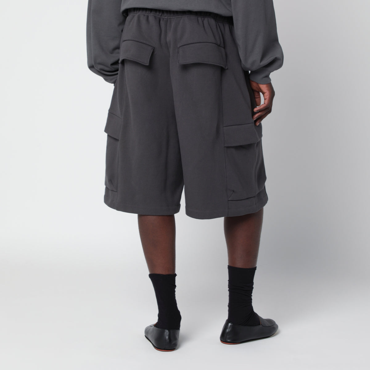 Iron Grey Cargo-Bermudashorts aus Baumwollfleece
