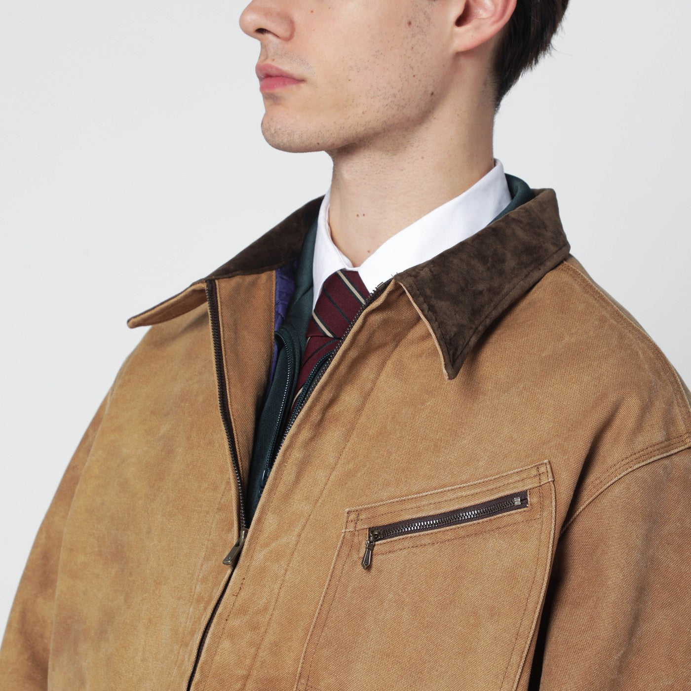 Brown cotton zip jacket