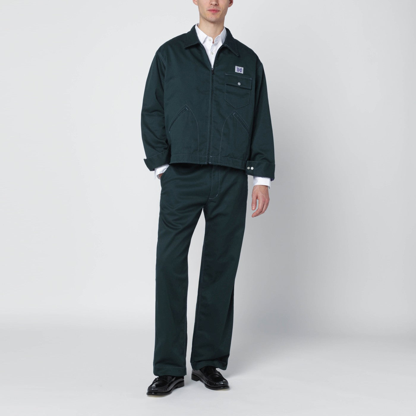 Green zip shirt jacket