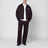 Burgundy cotton-blend trousers
