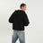 Black denim zip hoodie