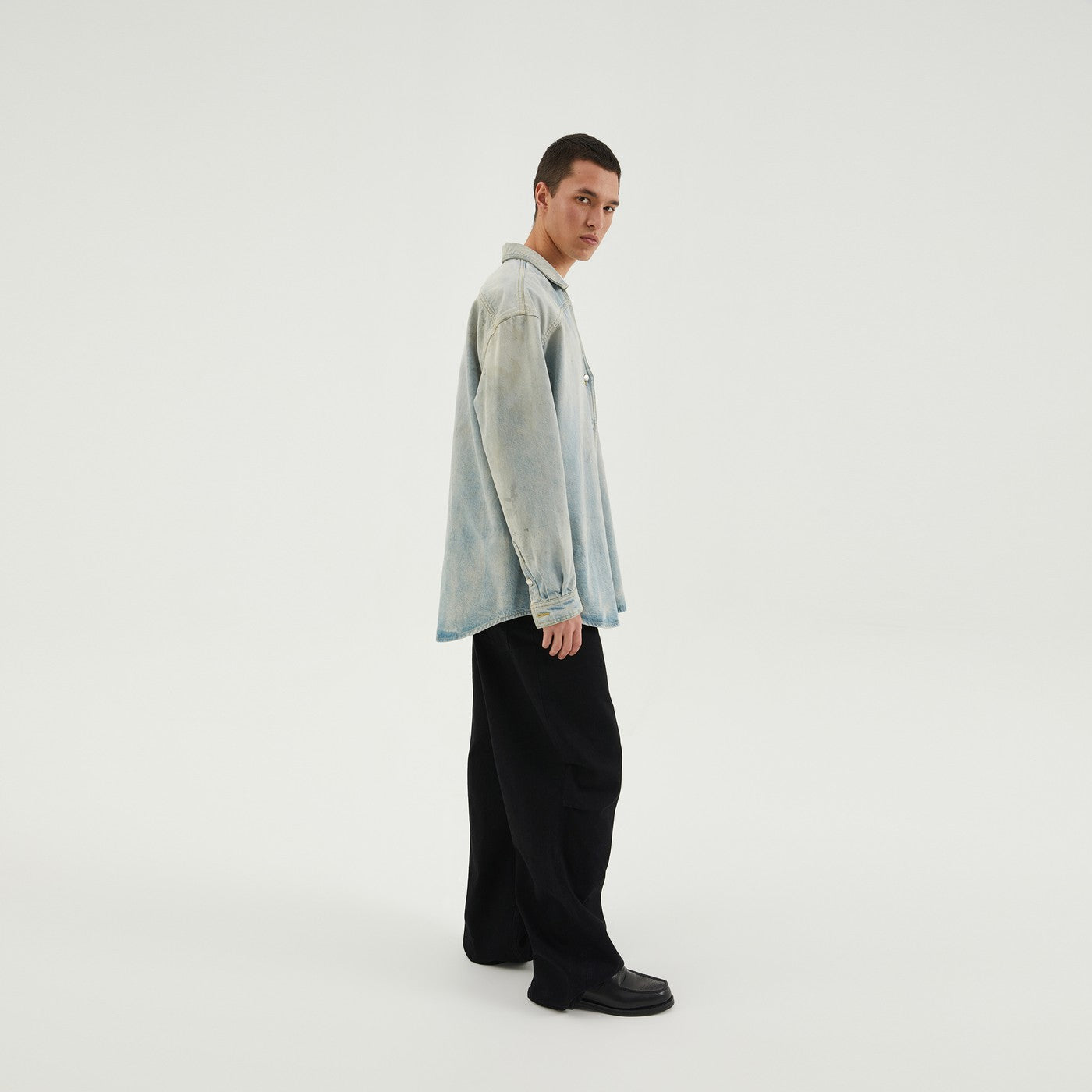Light blue denim overshirt