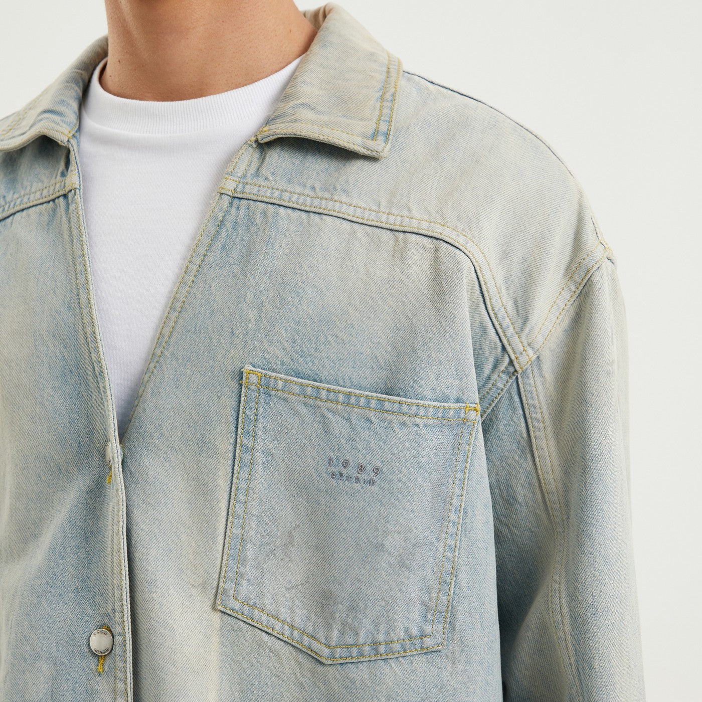 Light blue denim overshirt