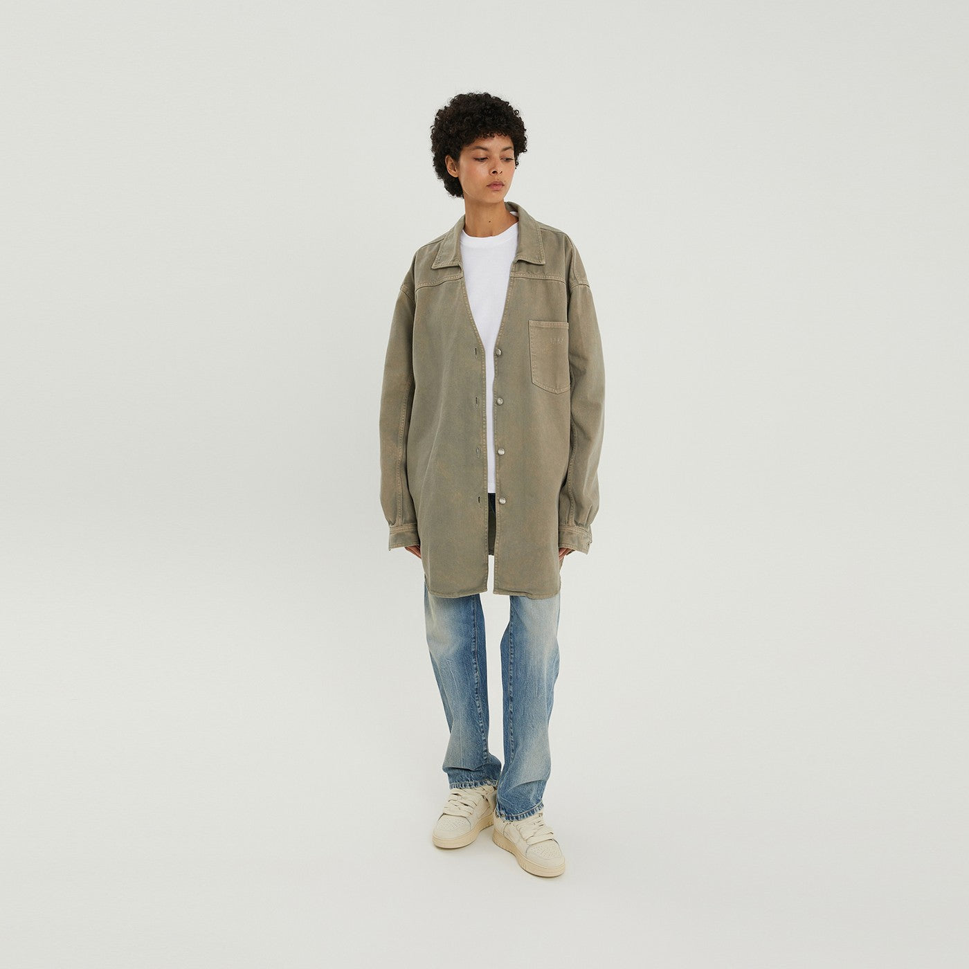 Light brown denim overshirt