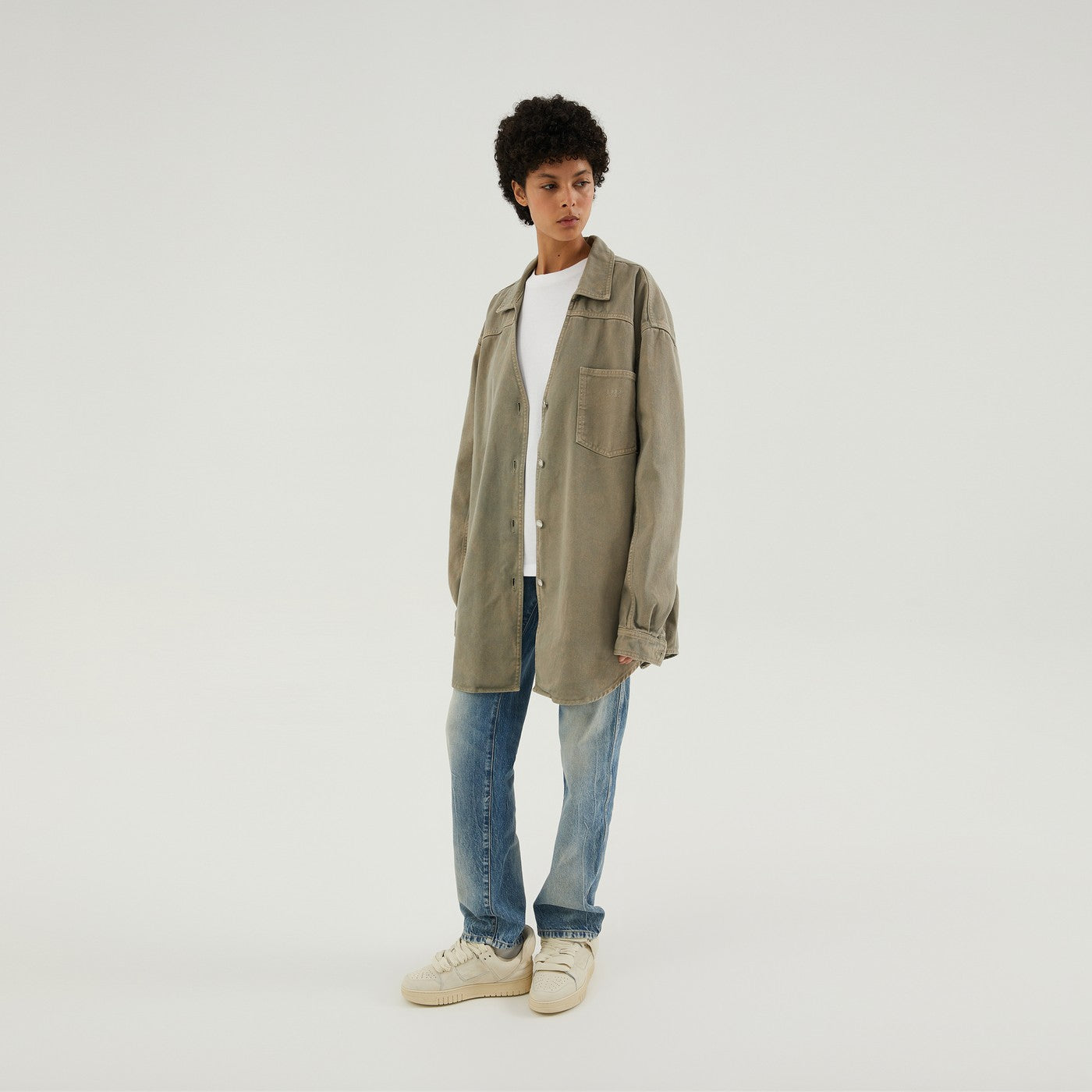 Light brown denim overshirt