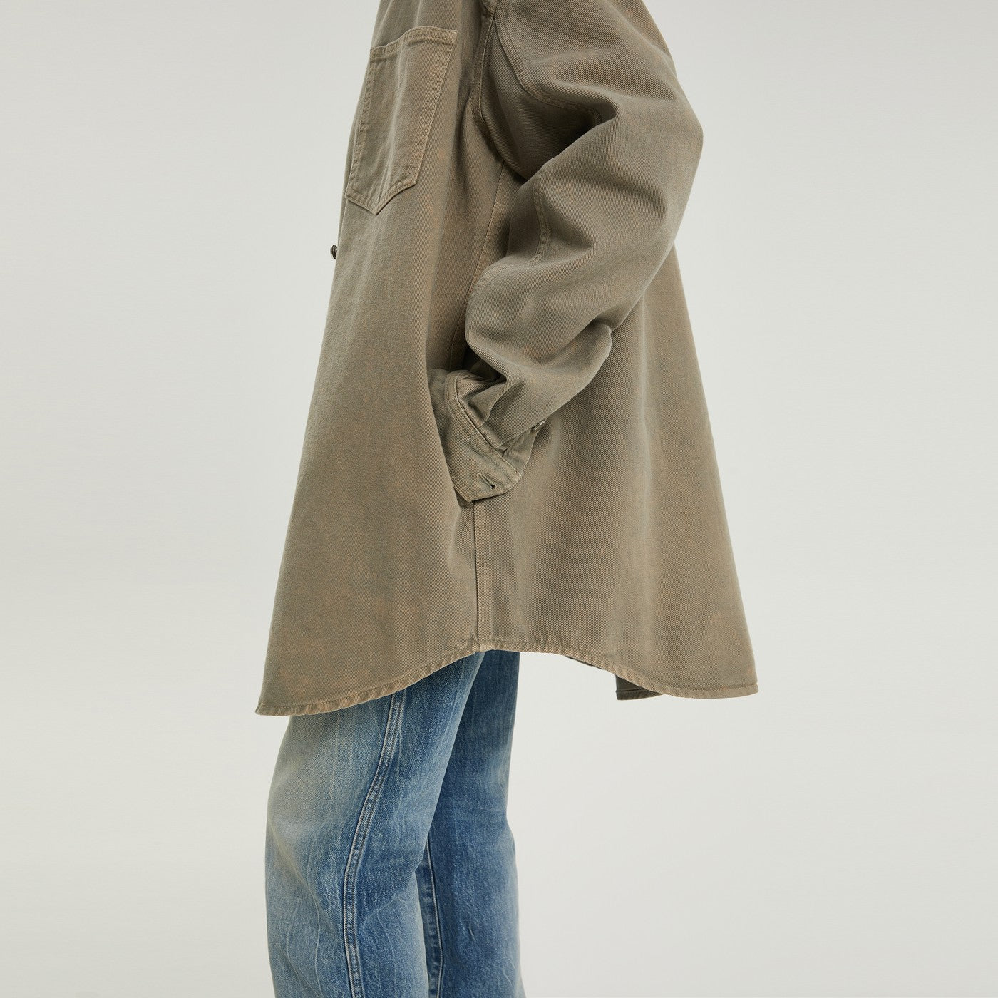 Light brown denim overshirt