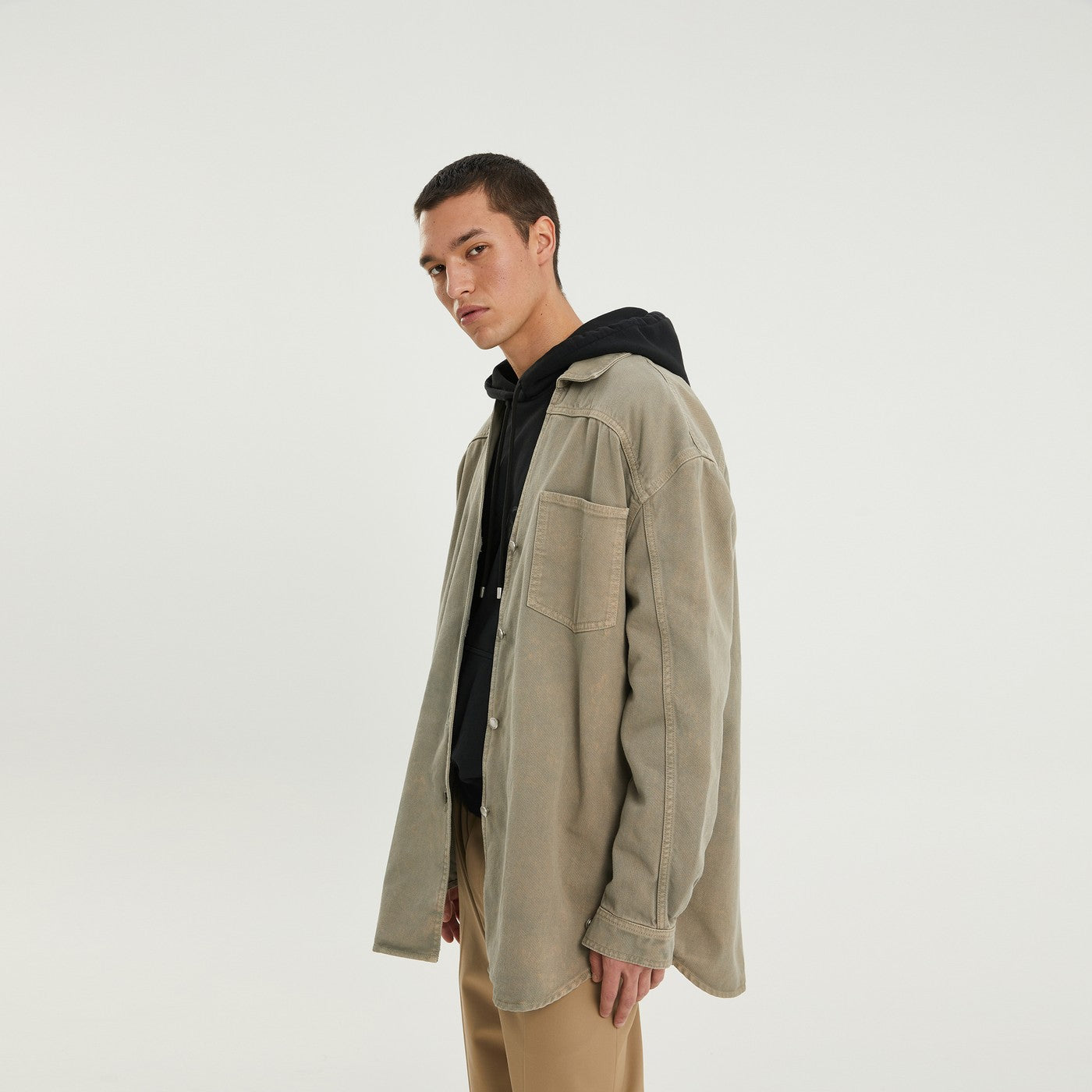 Light brown denim overshirt